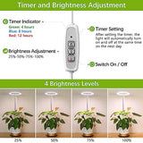 LORDEM Grow Light, LED Plant Light for Indoor Plants Growing, Full Spectrum Desk Growth Lamp with Automatic Timer for 4H/8H/12H, 4 Dimmable Levels, Height Adjustable 9.8"-30.6", Pack of 2