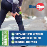 Blue Stop Max Muscle & Joint Relief Gel: Fast-Acting Sore Muscle, Back & Neck Relief Cream, Numbing Emu Oil Formula for Ankle, Leg Cramps, Tennis Elbow - 16 Oz Pump Bottle