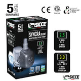 SICCE Syncra Silent 2.0 Multifunction 568 GPH Submersible Water Pump | Italian Made 35W Ultra Quiet Durable Aquarium Fish Tank, Fountain, Pond, Hydroponics, Terrarium Black | Freshwater & Saltwater