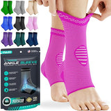 Modvel Ankle Brace for Women & Men - 4 Pair's of Ankle Support Sleeve & Ankle Wrap - Compression Ankle Brace for Sprained Ankle, Achilles Tendonitis, Plantar Fasciitis, & Injured Foot