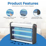 Trapped Bug Zapper Extra Light 2800v for Indoor Outdoor Use, Includes Hanging Chain Mosquito Trap with Removable Collection Tray