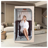 ZONEMEL Portable Full Size Infrared Sauna, Personal Sauna for Home Spa, Detox Therapy with Upgrade Reinforced Portable Chair,Whole Front Clear Window-(L31.5 x W31.5 x H63, Beige)