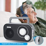 DreamSky AM FM Portable Radio Plug in Wall or Battery Operated for Home & Outdoor, Strong Reception, Large Dial Easy to Use, Transistor Antenna, Headphone Jack, Small Gifts for Seniors Elderly