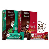 NuGo Dark Variety - Chocolate Pretzel 12 Bars & Mint Chocolate Chip 12 Bars, Vegan, 200 Calorie, Gluten Free, 24 Count