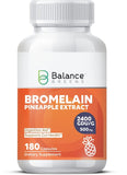 Bromelain 500mg, 180 Capsules - Pineapple Extract Digestive Enzyme - Supports Digestion and Joint Support Supplement - by Balance Breens