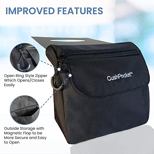 2022 CushPocket™ Wheelchair Storage Bag, Bigger, Better, Improved Features, Black