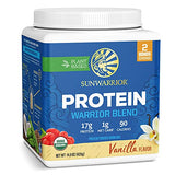 Sunwarrior Vegan Organic Protein Powder Plant-Based | BCAA Amino Acids Hemp Seed Soy Free Dairy Free Gluten Free Synthetic Free Non-GMO | Vanilla 17 Servings | Warrior Blend