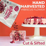 16oz bag - Hibiscus Flowers | Loose Tea (200+ Cups) | Cut & Sifted | 16oz/454g/ 1 lbs. Resealable Bag | 100% Raw From West Africa | by Iya Foods