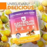 Keppi Keto Electrolytes Powder No Sugar | 0g Carbs | Made in USA | Advanced Hydration, Performance & Recovery | Delicious Tropical Electrolyte Powder | Mixes Easily No Clumps