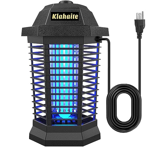 Klahaite Bug Zapper Outdoor Electric, Mosquito Zapper Indoor, Fly Zapper, Fly Trap, Insect Trap for Garden Backyard Patio,3 Prong Plug, Black