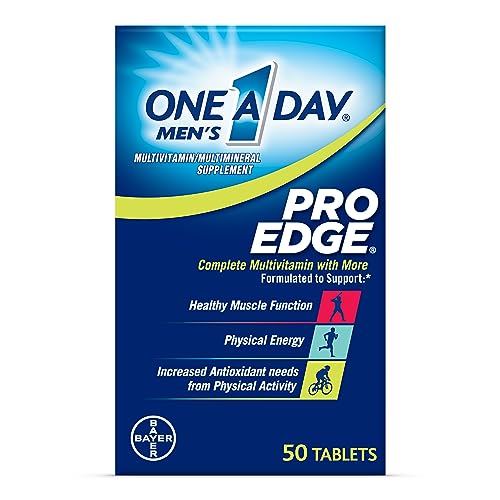 One A Day Men’s Pro Edge Multivitamin, Supplement with Vitamin A, Vitamin C, Vitamin D, Vitamin E and Zinc for Immune Health Support* and Magnesium for Healthy Muscle Function, Tablet 50 Count