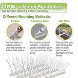 Valibe Bird Spikes Bird Deterrent Devices Stainless Steel 21.6 Feet Bird Repellent Spikes Critter Pricker for Pigeons Small Birds Woodpecker Cat with Uninstalled Pins