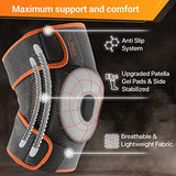 DR. BRACE ELITE Knee Brace with Side Stabilizers & Patella Gel Pads for Maximum Knee Pain Support and fast recovery for men and women-Please Check How To Size Video (XXL, Mars)