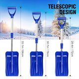 GEAVESS Kids Snow Shovel with Adjustable D-Grip Handle, Portable Lightweight Snow Shovel for Kids, Detachable Plastic Kids Shovels for Garden Outdoor Home Yard Activities (Blue and Red,2 Pack)