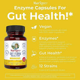 MaryRuth Organics Gut Flora Health+ Enzymes | Up to 2 Month Supply | Prebiotic Probiotic Digestive Enzymes Blend for Healthy Gut Biome & Digestive Support | Gastrointestinal Health | 60 Capsules