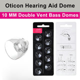 （10mm - Double Vent）Hearing Aid Domes Accessories for Oticon MiniFit Double Vent Bass Domes,Universal Domes for Oticon Hearing Aid Supplies (30 Pcs)