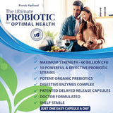 Premium Probiotics 60 Billion CFU with Organic Prebiotics & Digestive Enzymes; Dr. Formulated Probiotics for Women & Men; Shelf Stable Acidophilus Probiotic Supplement, Patented Delay Release Capsules