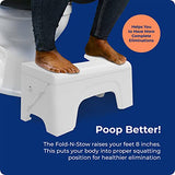 Squatty Potty Fold N Stow Compact Foldable Toilet Stool, White, 7", 1 lb