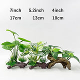 Smoothedo-Pets Fish Tank Decorations Aquarium Decor 3pcs Ornaments Betta Silk Leaf pad Hammock Artifical Driftwood Cave Goldfish Bowl Accessories (Mix-Leaf-Set-G)