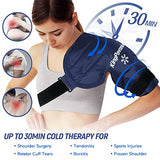 KingPavonini Shoulder Ice Pack Rotator Cuff Cold Therapy, Reusable Gel Ice Pack for Shoulder Injuries, Shoulder Ice Pack Wrap for Pain Relief, Swelling, Shoulders Surgery, Tendonitis, Bursitis, Blue