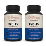 Live Conscious PRO45: Probiotic Formula, 45 Billion CFU, 11 Comprehensive strains. Dairy Free. Delayed Release Veggie caps. Promotes Immune and Digestive Health. 60 Capsules (2-Pack)