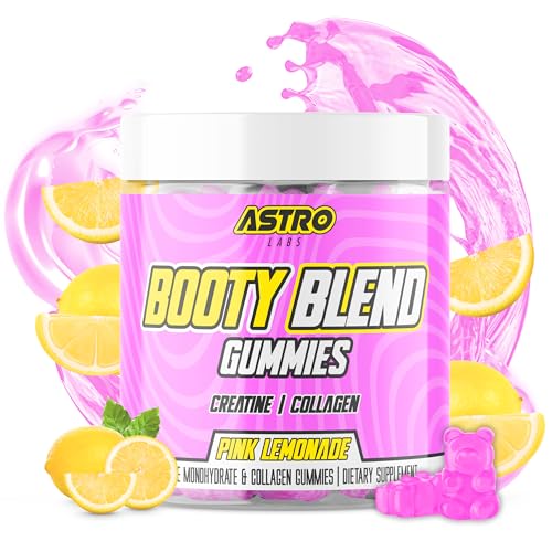 Astro Labs Booty Gummies for Women - Creatine Monohydrate for Booty Growth, Muscle Builder, Energy Boost, Reduce Soreness - Vegan, Gluten-Free, Low-Sugar - Pink Lemonade (100 Count)