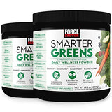 FORCE FACTOR Smarter Greens Daily Wellness Powder 2-Pack to Support Energy, Immunity & Digestion, Greens Powder, Superfood Powder with Vitamins, Minerals & Probiotics, Unflavored, 60 Servings