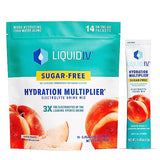 Liquid I.V. Sugar-Free Hydration Multiplier - White Peach – Powder Packets  | Electrolyte Drink Mix | Easy Open Single-Serving Stick | Non-GMO | 14 Sticks