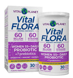 Vital Planet - Vital Flora Women Over 55 Daily Probiotic 60 Billion CFU, 60 Diverse Strains, 7 Organic Prebiotics, Immune Support Shelf Stable Digestive Health Probiotics for Women 30 Capsules