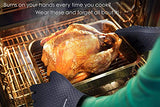 KITCHEN PERFECTION XL Silicone Smoker Oven Gloves-Extreme Heat Resistant BBQ Gloves-Handle Hot Food Right on Your Grill Fryer&Pit|Waterproof Grilling Cooking Baking Mitts|Superior Value Set+3 Bonuses