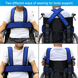 Wheelchair Seat Belt Torso Support Vest for Patient, Elderly & Disabled, Adjustable Full Body Harness Prevent Tilting or Falling & Keep User Upright, Chest Waist Band with Easy Release Buckles