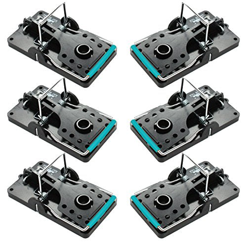 Large Rat Traps, Set of 6, Reusable Pest Control Solutions for Trapping Against Mouse, Chipmunk, and Squirrel. Instant Humane Kill Rodent Snap Trap That Work