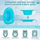 Pochik Electric Sitz Bath, Sitz Bath for Hemorrhoids, Sitz Bath for Toilet Seat, Postpartum Care, Automatic Flushing, Sits Bath Kit for Women, Collapsible, Wider Seating Area, Deeper Bowl(Ocean Blue)