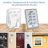 Indoor Outdoor Thermometer Wireless, 4.5 Inch Display Digital Hygrometer Thermometer Temperature Humidity Monitor with 330ft Range Sensor and Adjustable Backlight