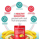 Designer Wellness Protein Smoothie, Real Fruit, 12g Protein, Low Carb, Zero Added Sugar, Gluten-Free, Non-GMO, No Artificial Colors or Flavors, Strawberry Banana, 12 Count