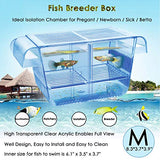 capetsma Fish Breeder Box, Hang-on Nursery Fish Tank with Breeding Hatching Incubator Acclimation Box, Perfect Fish Tank Divider for Aggressive Injured Pregnant Fish Small Fish Brine Shrimp Clownfish