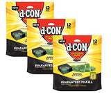 D-Con Corner Fit Mouse Poison Bait Station 12 Bait Refills, Pack of 3