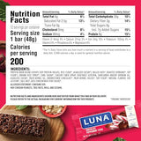 LUNA Bar - Chocolate Peppermint Stick - Gluten-Free - Non-GMO - 7-9g Protein - Made with Organic Oats - Low Glycemic - Whole Nutrition Snack Bars - 1.69 oz. (12 Pack)