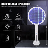 Lulu Home 2 Pack Electric Mosquito Swatter, 2-in-1 Bug Zapper Racket with 3000V High Voltage, USB Charging LED Lighted Handheld Fly Killer Racquet with 3-Layer Safety Mesh for Indoor Pest Control
