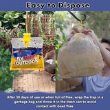 Fly Traps Outdoor Fly Trap Hanging with 30g Fly Bait, Natural Pre-Baited Fly Bags Outdoor Disposable Stable Horse Ranch Fly Trap Bag Fly Catchers Killer Outdoor 10 Pack