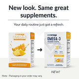 Coromega Omega 3 Fish Oil Supplement with Additional Vitamin D3, 650mg of Omega-3s with 3X Better Absorption Than Softgels, Tropical Orange Flavor, 30 Single Serve Squeeze Packets