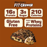 FITCRUNCH Snack Size Protein Bars, Designed by Robert Irvine, World’s Only 6-Layer Baked Bar, Just 3g of Sugar & Soft Cake Core (Chocolate Chip Cookie Dough)