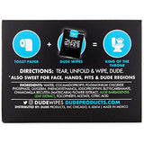 DUDE Wipes - Flushable Wipes - 48 Count Dispenser and 30 Single Wipes - Unscented Extra-Large Adult Wet Wipes - Individually Wrapped & Dispenser - Vitamin-E & Aloe