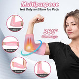 ComfiTECH Elbow Ice Pack for Tendonitis and Tennis Elbow Ice Pack Wrap Sleeve Cold Compression Golfers Arm Ice Pack for Injuries Reusable Calf Cold Compression for Pain Relief (M Pink)