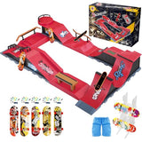 MOMSIV Finger Skateboards 9-in-1, Mini Finger Skateboard Park Ramp Kit Fingerboard Half Pipe Ultimate Parks Training Props Accessories, Skateboard Toys Set Christmas Birthday Gift for Kids Adult