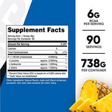 Nutricost BCAA Powder (Pineapple, 90 Servings) - Optimal 2:1:1 Ratio