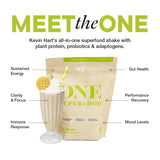 VitaHustle ONE Superfood Protein Powder & Greens Shake by Kevin Hart, 20G Vegan Protein, Meal Replacement, Probiotics, No Added Sugar (Vanilla Bean) 15 Svg