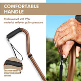 KINGGEAR Adjustable Cane for Men & Women - Lightweight & Sturdy Offset Walking Stick (Bronze)