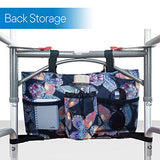 RMS Walker Bag with Soft Cooler - Water Resistant Tote with Temperature Controlled Thermal Compartment, Universal Fit for Walkers, Scooters or Rollator Walkers (Vivid Butterfly)