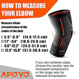 APOYO Elbow Brace for Tendonitis and Tennis Elbow, Elbow Compression Sleeve, Tennis Elbow Brace for Women and Men w/ Adjustable Strap for Tennis Elbow Relief, Weightlifting, Arthritis, Workouts, Reduce Joint Pain During Fitness Activity (Medium)